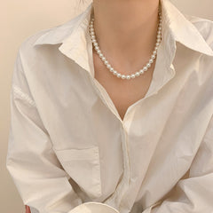 Galaxy Silver Pearl Necklace