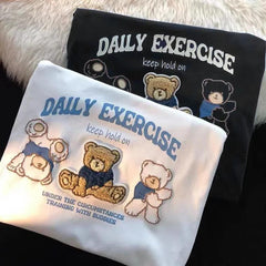 Embroidered Cartoon Beer Oversized T-shirt