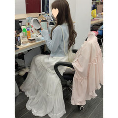 Girl Bow High Waist Slimming Large Skirt