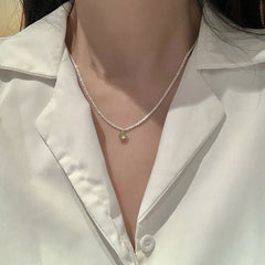 Double-layer Pearl Camellia Necklace - fairypeony