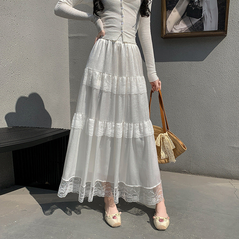 Multicolor Fluffy Skirt Umbrella Skirt