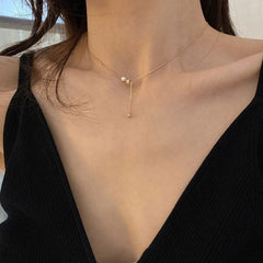 Double-layer Pearl Camellia Necklace - fairypeony