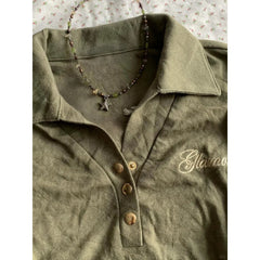 Vintage Polo Collar Short Sleeve Tee