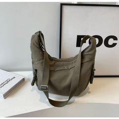 Solid Color Large Capacity Crossbody Bag