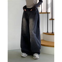 Casual Light Wash High Waist Baggy Jeans