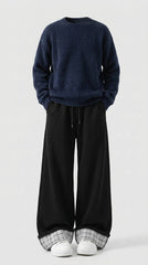 OOTD: High-End Loose Fit Pullover Sweater + Retro Streetwear Straight Leg Trousers
