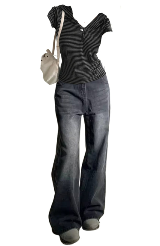 OOTD: Hooded Tee + Hight Waist Jeans