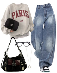 OOTD: Oversized Sweatshirt + Baggy Jeans + Crossbody Bag