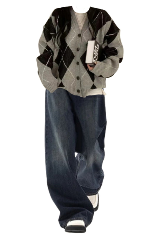 OOTD: Preppy Cardigan + 90s Boyfriend Jeans - fairypeony