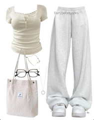 OOTD: Short Sleeve Tee + Baggy Sweatpants + Tote Bag