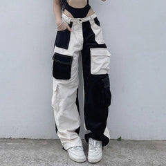 Patchwork Corduroy 90s Cargo Pants - fairypeony