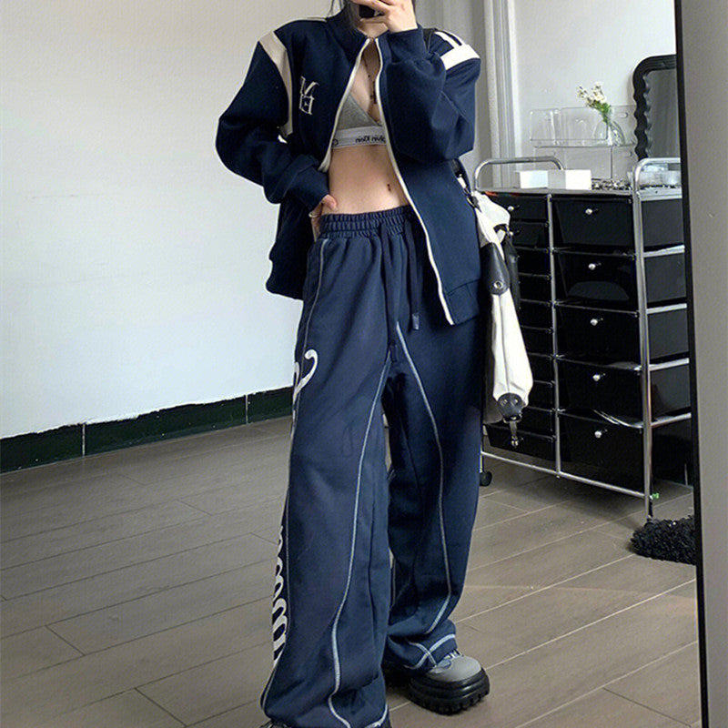 Patchwork Jacket Tracksuit Set - fairypeony