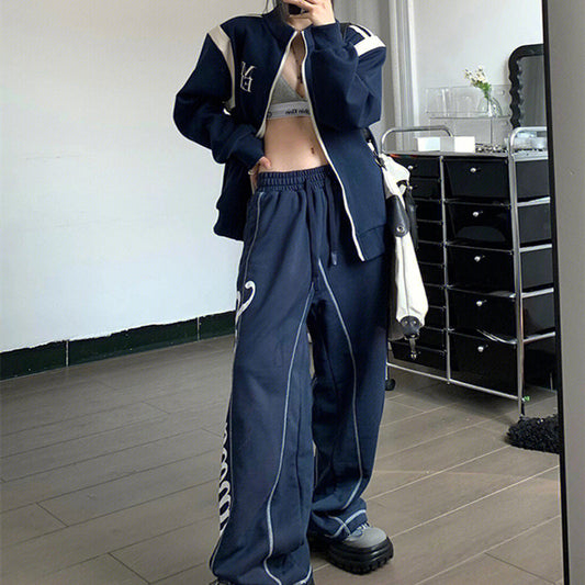 Patchwork Jacket Tracksuit Set - fairypeony