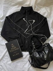 Reflective Windproof Sports Jacket +Retro Crossbody Bag