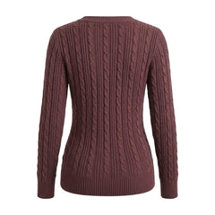 2000s Deep V-Neck Cable Knit Slim Pullover Sweater