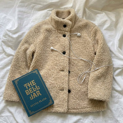 French Retro Fur Collar Warm Coat – Bouclé Teddy Loose Boxy Winter Coat