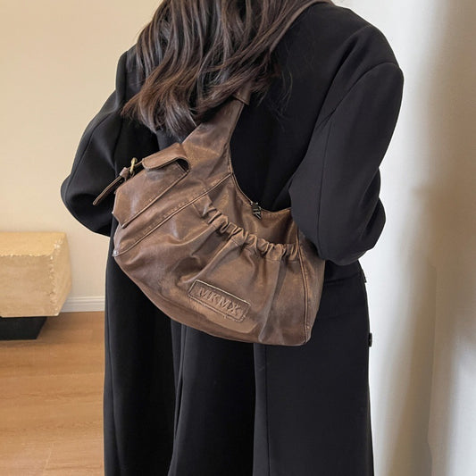 Retro Old Money Pu Leather Shoulder Bag