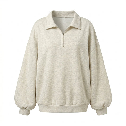 Solid Color Half Zip Sweatshirt
