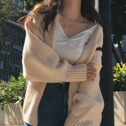 Solid Color Oversized Mid Length Cardigan