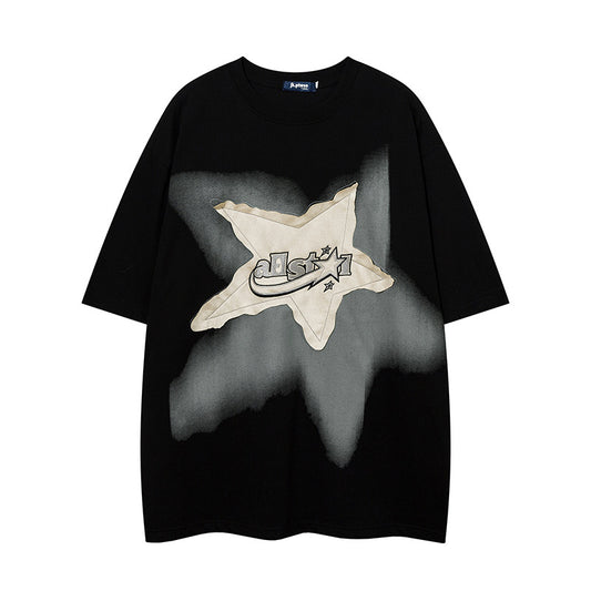 Star Patch Oversized Short Sleeve Tee