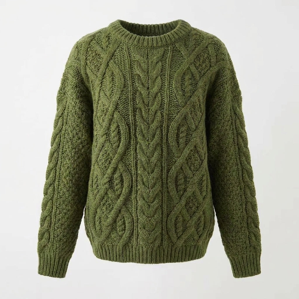 Vintage Wool Pullover Cable Knit Sweater - fairypeony