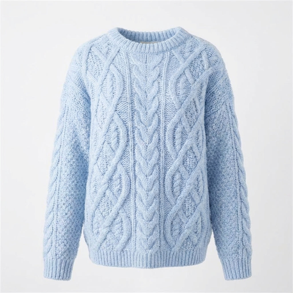 Vintage Wool Pullover Cable Knit Sweater - fairypeony