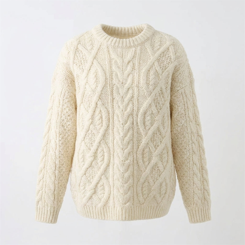 Vintage Wool Pullover Cable Knit Sweater - fairypeony