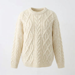 Vintage Wool Pullover Cable Knit Sweater - fairypeony