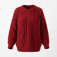 Vintage Wool Pullover Cable Knit Sweater - fairypeony