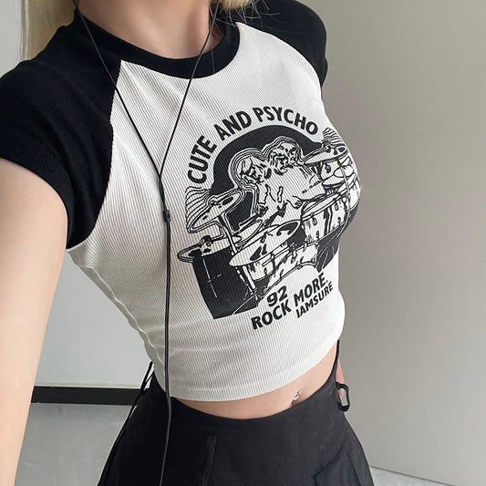 Vintage 90's Print Raglan Short Sleeve Tee - fairypeony