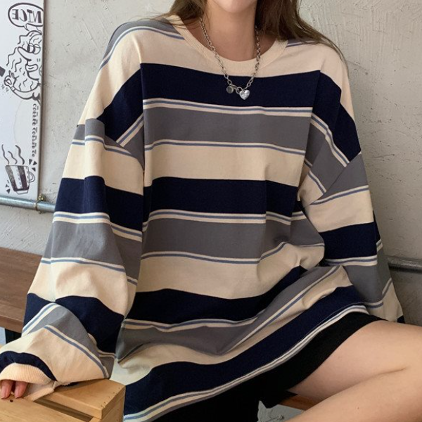 Vintage Striped 90s Long Sleeve Tee - fairypeony