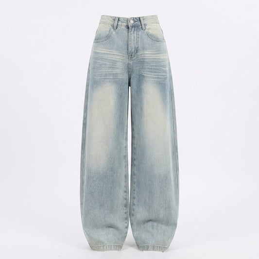Light blue jeans on a white background