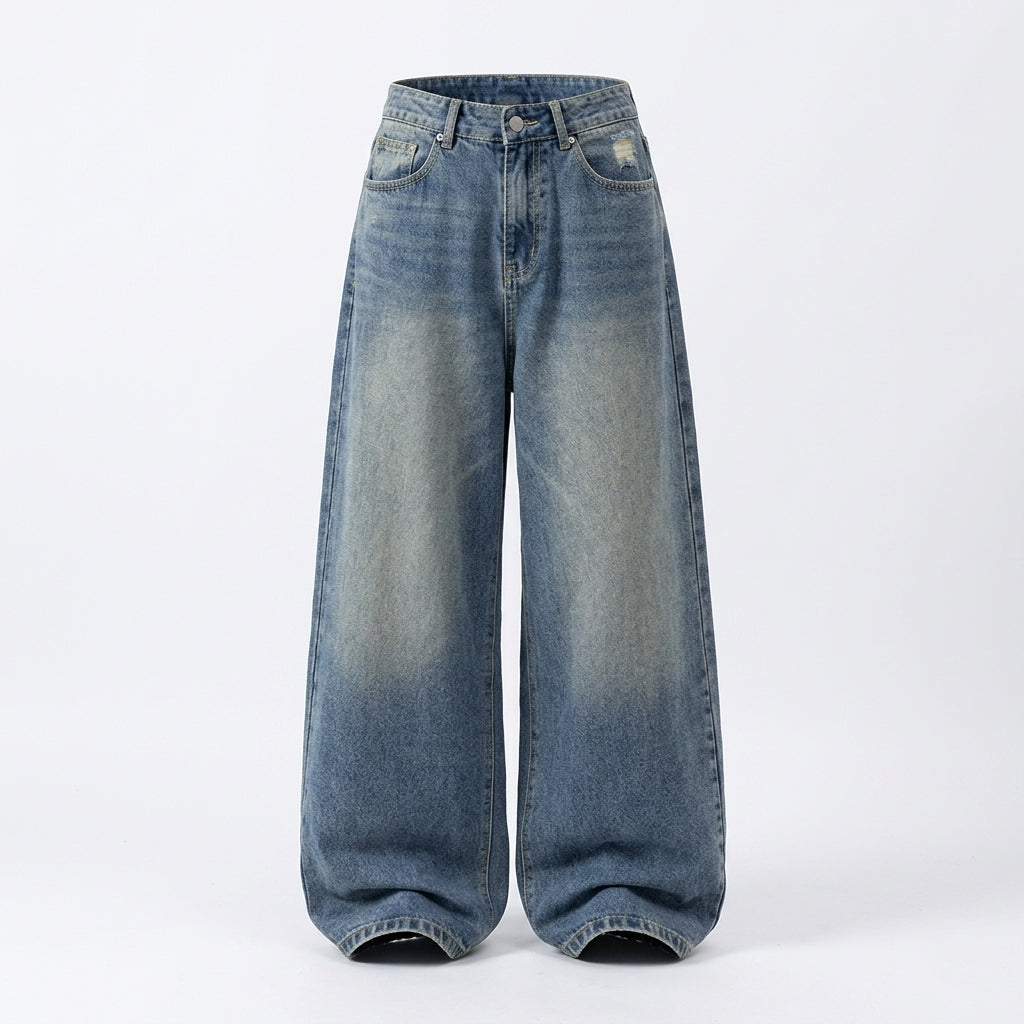 Blue jeans on a white background