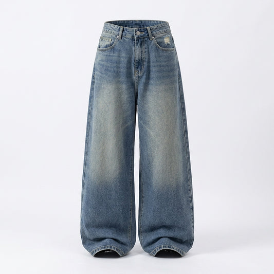 Blue jeans on a white background