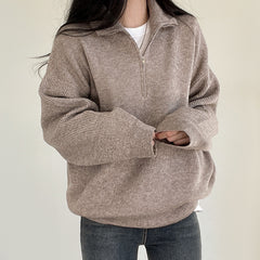 Vintage Half Zip Up Oversized Sweater