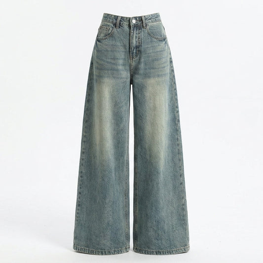 V-Neck Ruffled Blouse + High Waist Washed Baggy Jeans + Mary Jane Work Shoes + Mini Pu Leather Backpack - fairypeony