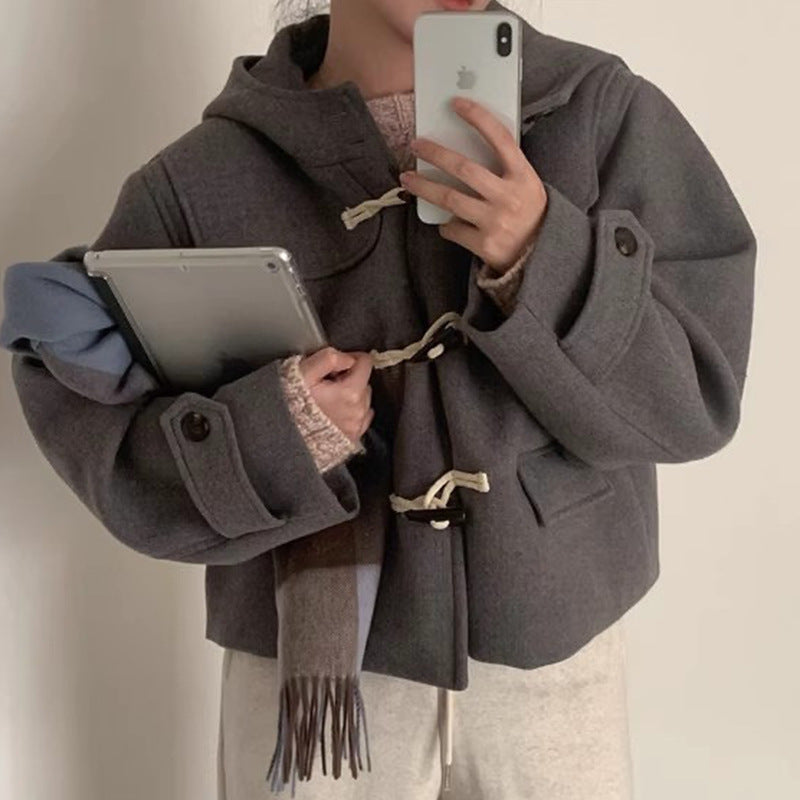 OOTD: Hooded Coat + Round Neck Sweater + Suit Pants + Tote Bag - fairypeony