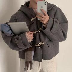 OOTD: Hooded Coat + Round Neck Sweater + Suit Pants + Tote Bag - fairypeony