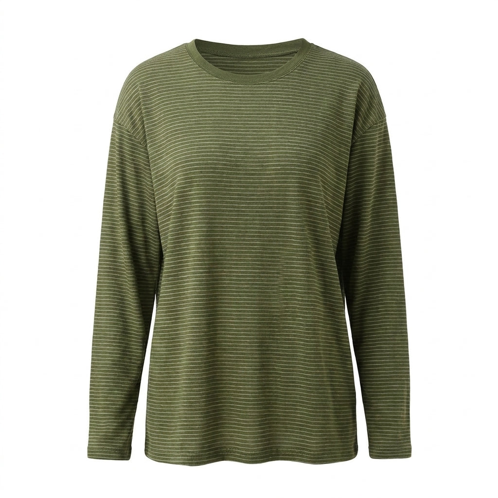 Green long-sleeve shirt on a white background