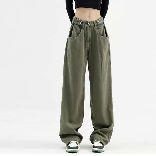Washed Retro Green Boyfriend Jeans