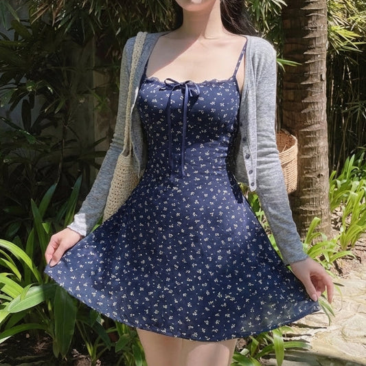 Floral print halter dress Set