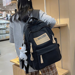 Solid Color Multi pocket Backpack
