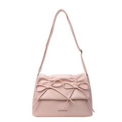 Aesthetic Bow Solid Color Leather Shoulder Bag