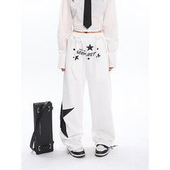 Star Print High Waist Stretchy Sweatpants