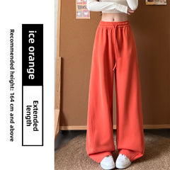 Curved Hem High-Waist Wide-Leg Sweatpants – Soft Cotton Blend Casual Trousers in Regular & Extended Length