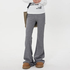 Solid High Rise Flare Leg Pants - fairypeony