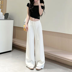 Womens High-Waisted Wide-Leg Sweatpants