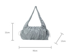 Shirring String Big Shoulder Bag