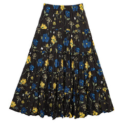 Casual Floral Umbrella Maxi Skirt - fairypeony