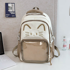 Embroidered Cute Kitten Backpack